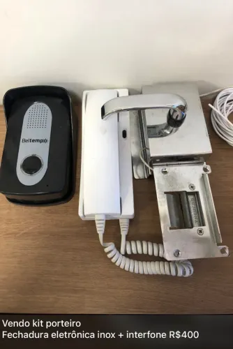  kit porteiro  Interfone + fechadura inox eletrônica R$400 