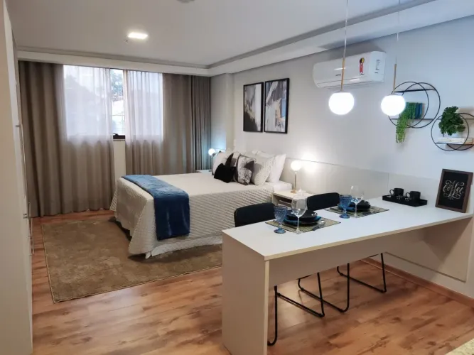 Flat à Venda ou Locação: 34 m² com Cozinha Integrada e Garagem
