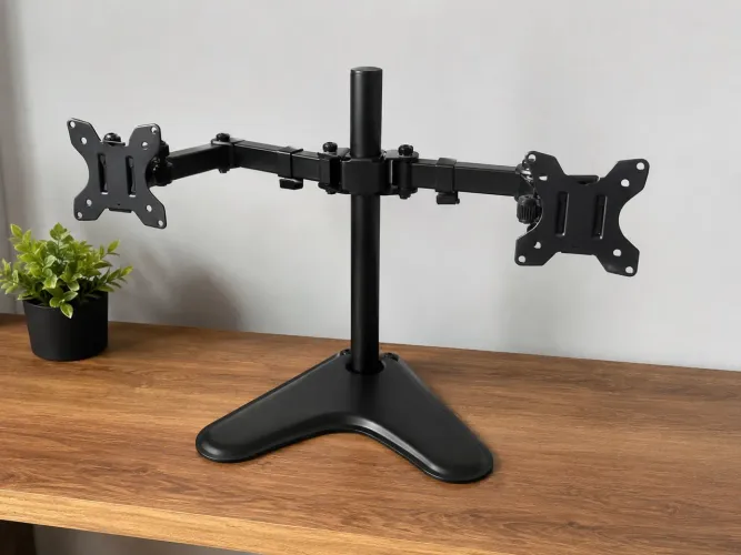Suporte Duplo para 2 Monitores ELG Articulado com Base de Mesa - Excelente Estado
