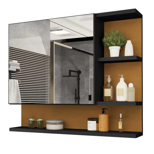 PROMOÇÃO!!! Armário de Banheiro Suspenso Com Espelho Espelheira Cleópatra - Varias Cores