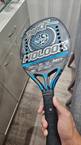 Raquete Beach Tennis Quicksand Black Nolook Carbon 12K Profissional