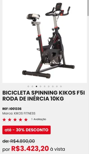Bicicleta Spinning Kikos F5I Roda de Inércia 10kg