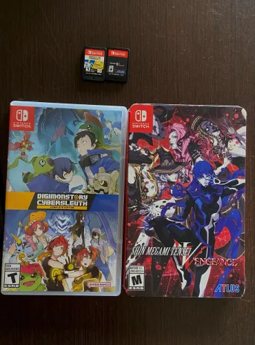 Jogos Nintendo Digimonstory e Shin megami tensei