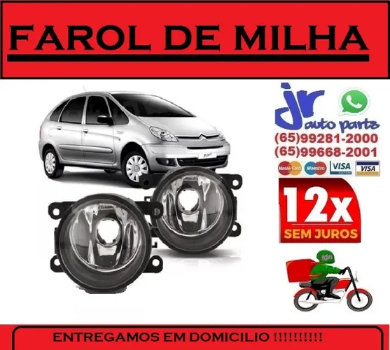 Par Farol de Milha Citroen Xsara Picasso 01 02 03 04 05 06 07 08 09 Auxiliar Neblina