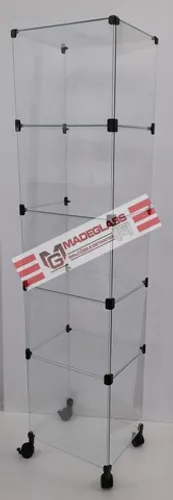 Vitrine torre c/ Rodas - Parcelamos em 12x sem juros no cartão de crédito