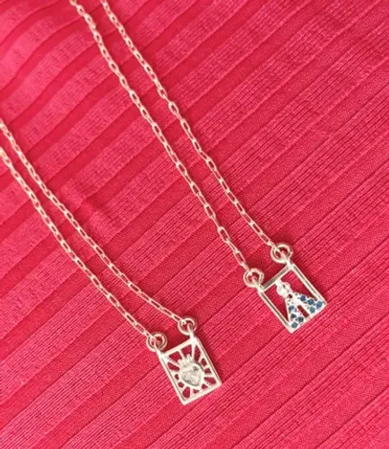 Escapulário Nossa senhora Aparecida de Prata 925 legítima