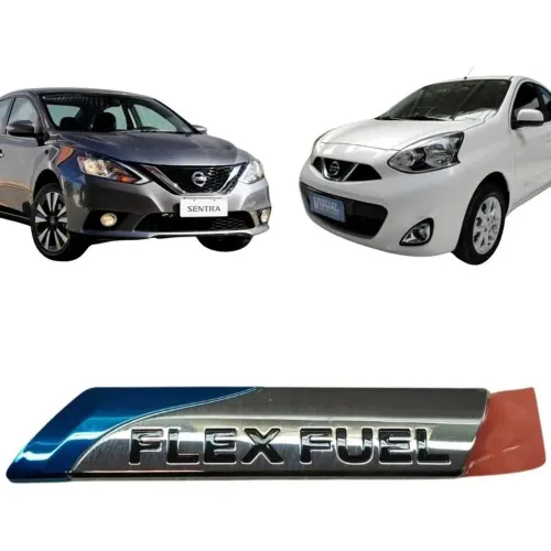 Emblema Adesivo Tampa Porta Malas Flex Fuel Original Nissan