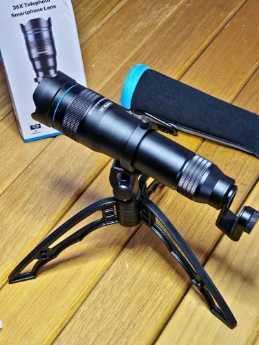 Monocular De Lente De Câmera De Telefone Hd 36x Com Tripé