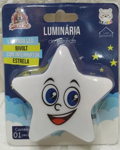 Luminaria Abaju Estrela  Parede Tomada Biv Up6265 8cm - Branco