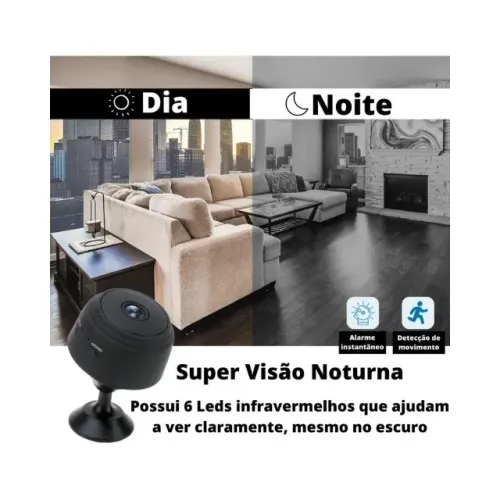 Mini Câmera Wifi Magnética 1080p Áudio E Vídeo
