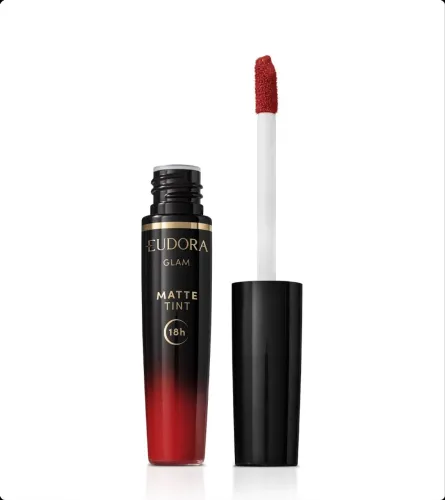Eudora Glam Matte tint 18H batom líquido Vermelho Radiante, 4ml