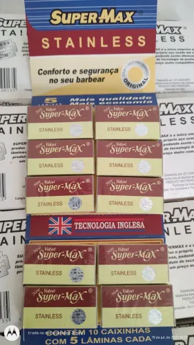 Lâminas de Barbear Super-Max Stainless - 50 unidades
