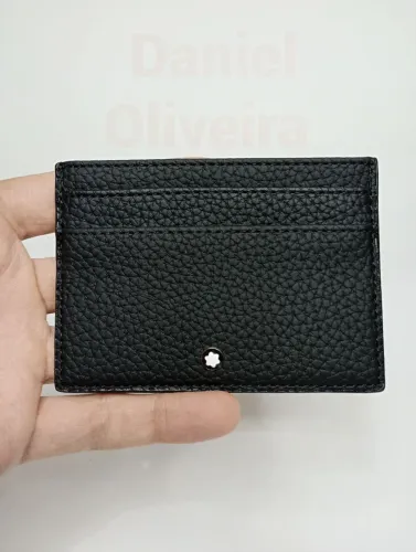 Porta cartão Montblanc de couro lichia 
