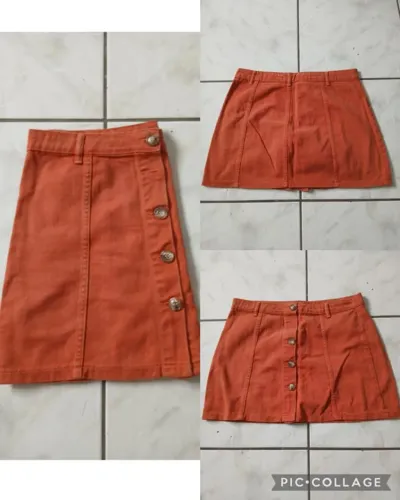 MINI SAIA CORAL COM BOTÃO - TAM 42 por R$ 34,99