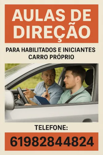 Aulas de direção para habilitados e iniciantes. 