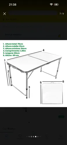 MESA DOBRÁVEL 120CM BRANCA