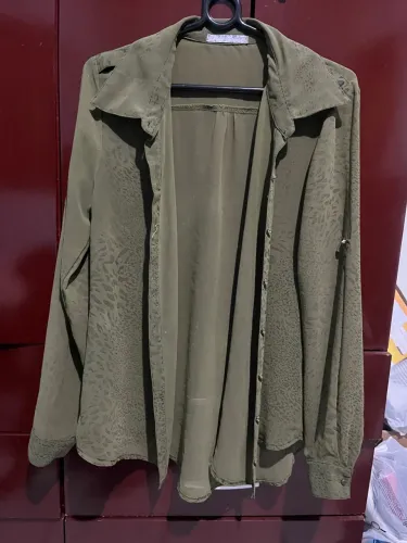 Camisa Social Verde Militar onça TAM P 