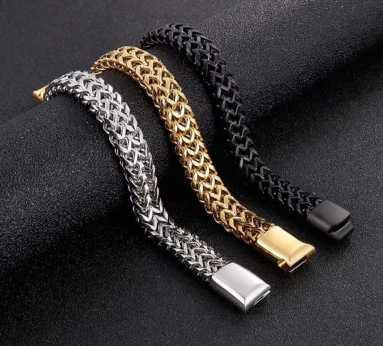 Pulseiras Masculinas Aço Inoxidável - Elegância e Estilo