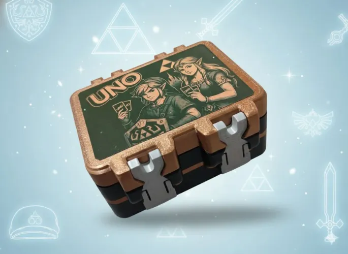Jogo de cartas UNO - Temático ZELDA - Em caixa impressa em 3D