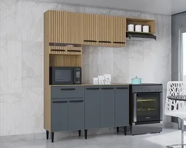 Armário de Cozinha Completa Dora 2.0 m - Entrega e Monta na Hora