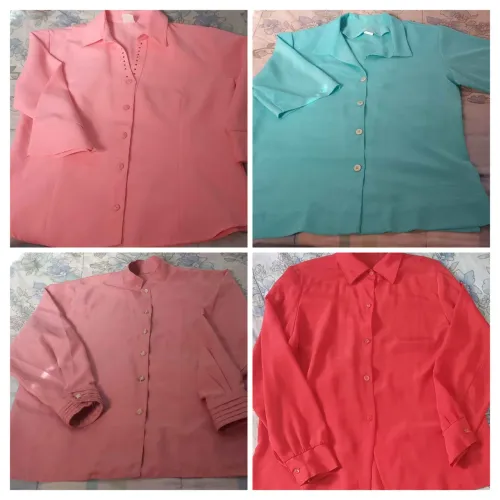 4 Camisas Femininas - 2 manga longa e 2 manga curta - Tamanho M