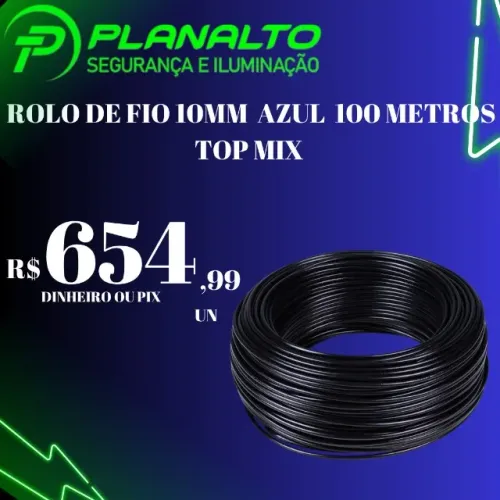 Rolo de fio 10MM 100 metros preto top mix
