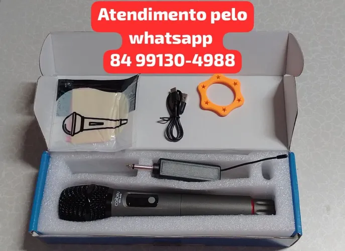 Microfone UHF sem fio Qualidade profissional recarregável
