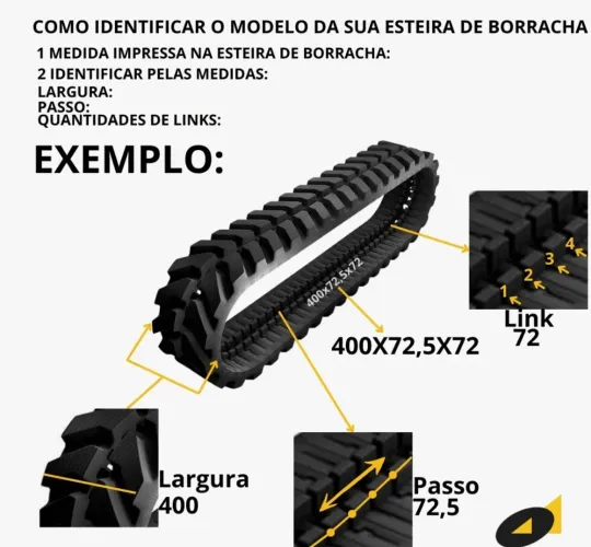 Esteira de borracha Yanmar 400 x 72.5w x 74