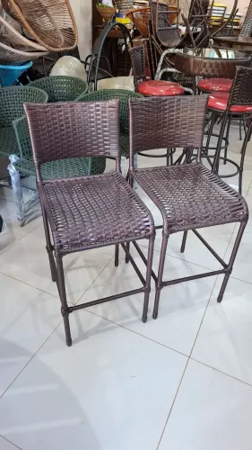 2 Banquetas em Junco fibra sintética 60cm