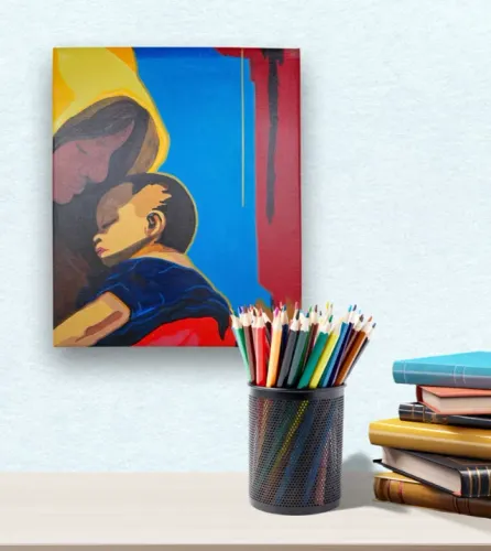 Mini Quadro de Mãe e Filho