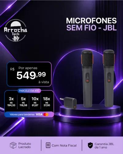 JBL - Microfones Sem Fio - Lacrado - Com NF - Garantia JBL de 1 ano