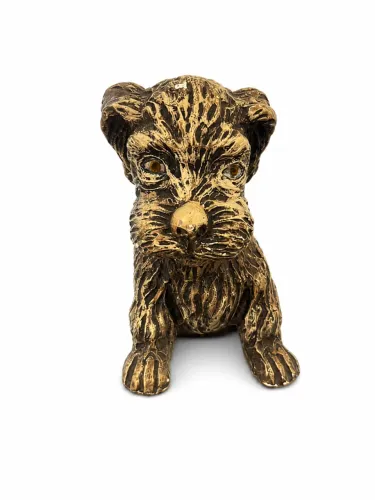Escultura Decorativa de Cachorro Terrier Estilo Vintage