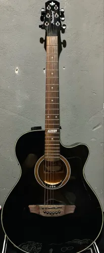 Violão eletroacústico Strinberg AW-51C BK (preto), com cutaway. 