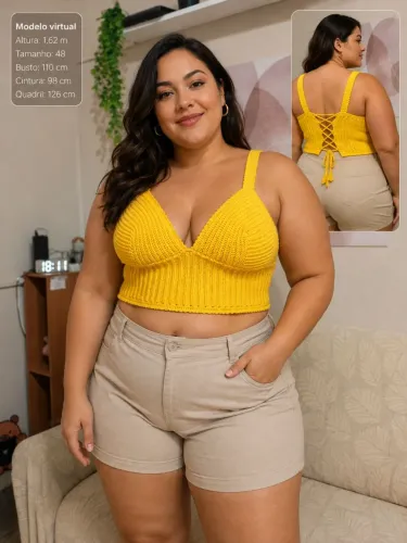 TOP DE CROCHE PLUS SIZE ARTESANAL FEITO A MÃO