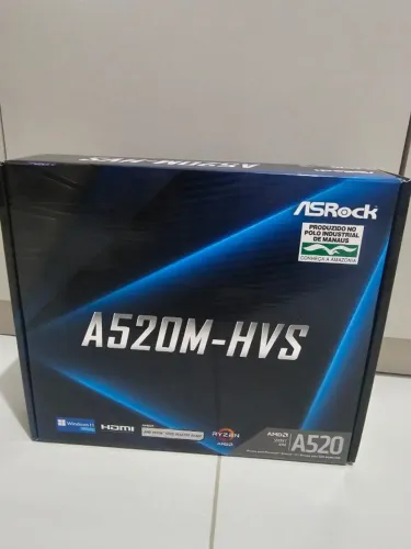 Placa Mãe AsRock A520M-HVS (AM4/DDR4/HDMI/VGA/M.2/USB3.2) - NOVO