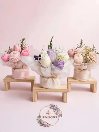 Buquê de velas aromáticas 4 sensações