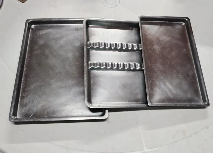 3 Bandejas de aço inox, usadas ótimo estado./ Fava