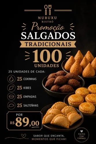 Salgados e doces para sua festa