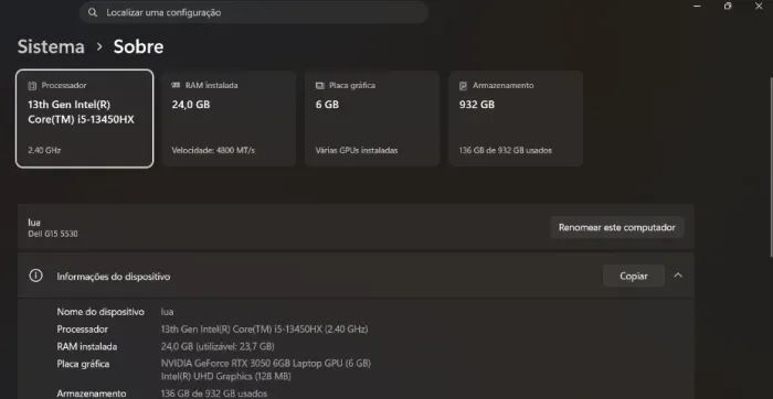 notebook Dell G15