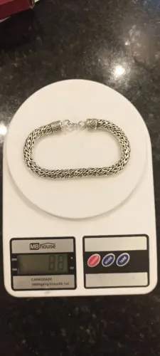 Pulseira de prata Bali grossa 10mm 27cm bruta