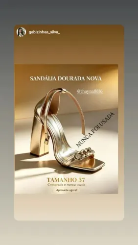 Sandália de salto, nunca usada