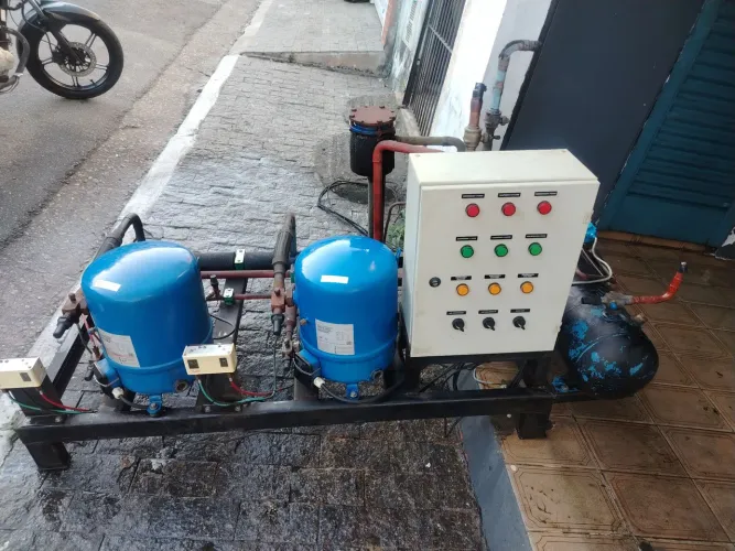 Unidade completa de refrigeração com 2 compressor danfons 5 tr trifásico 220v r22 