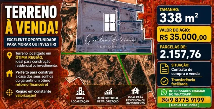 Terreno 338m² Garden Prime - Balsas - Ágil Passar