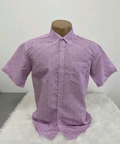 Camisa Listrada Masculina Manga Curta