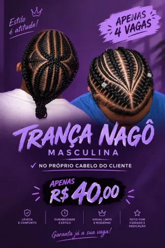 Vagas para modelo de trança masculina
