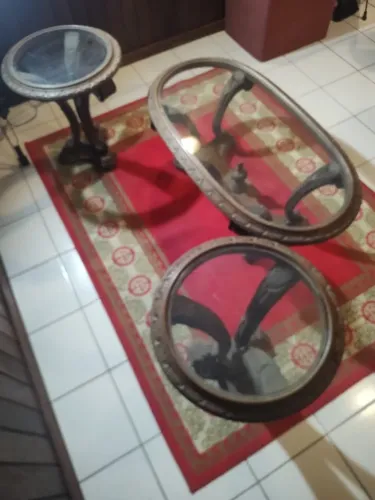 Conjunto Colonial Clássico em Madeira Maciça - 3 Peças com Vidro - Alto Padrão
