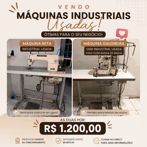 Máquina reta e galoneira