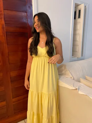 Vestido longo amarelo 
