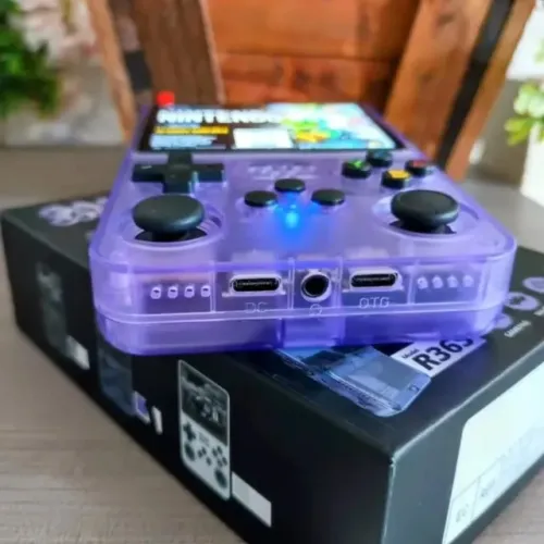 Console de Jogos Portátil R36S, Sistema Linux, 64GB, Tela 3,5"
