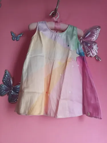 Vestido infantil arco-íris Jacris 1 ano 